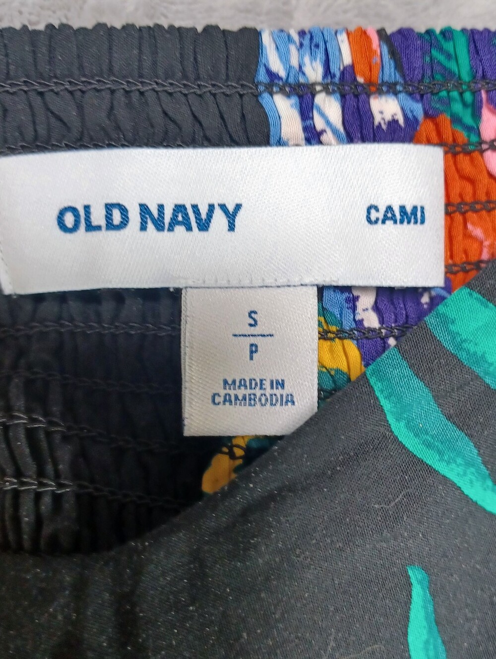 Old Navy Women's Tropical Black Floral Sundress Small Cami Mini Dress Hawaiian - Picture 6 of 9
